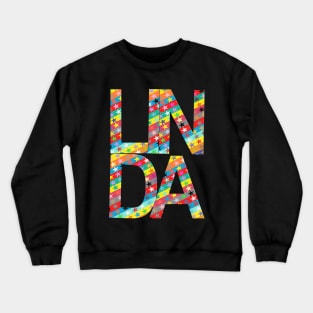 Linda, name, typography Crewneck Sweatshirt